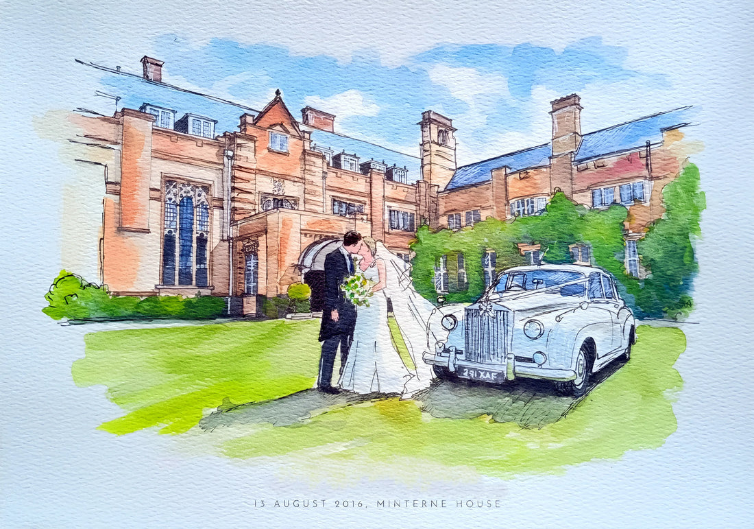 Win a Free Hand-Painted Watercolour Wedding Portrait — A4 Painting From Your Photo