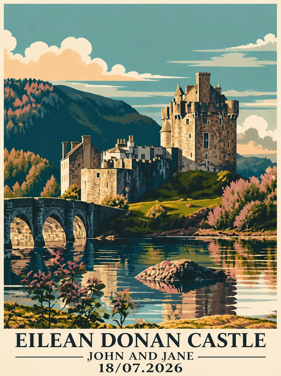 Wedding Venue Travel Poster Print — Personalised Art for the Modern Couple