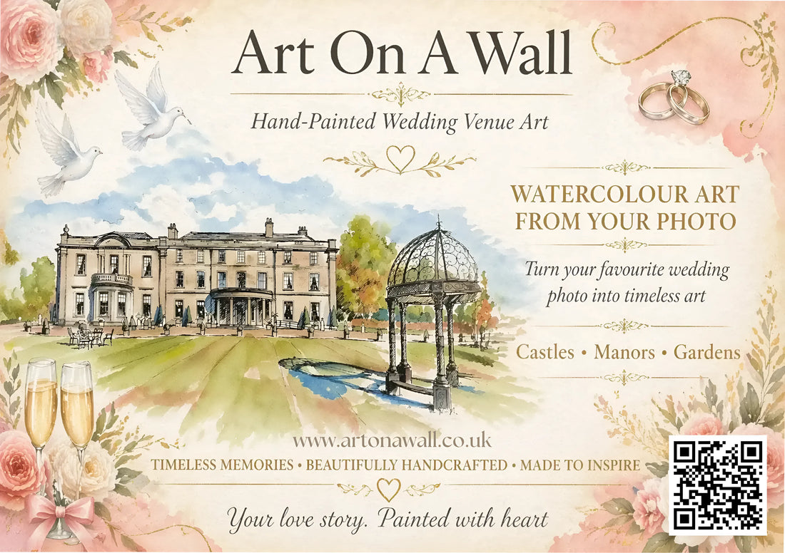 Your Wedding Venue Hand Painted Wedding Gift | 1st Anniversary Present