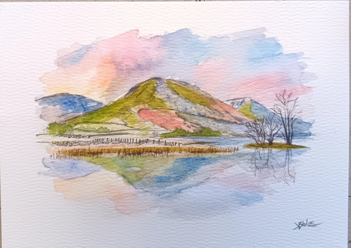 Original Watercolour Landscape Brothers Water in the Lake District