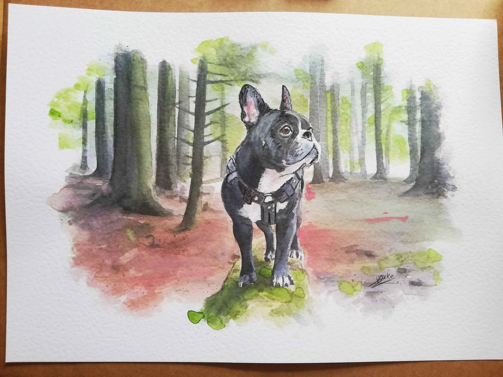 Hand-Painted Watercolour Pet Portrait — Dogs, Cats & Horses