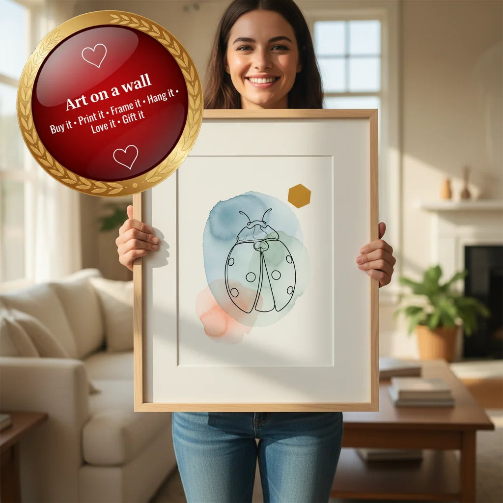 Modern Insect Art Collection – Line Drawing & Watercolour Wash Set