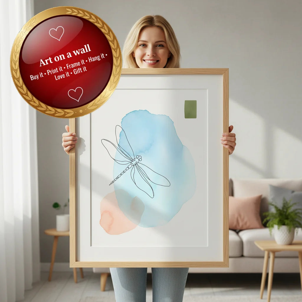 Modern Insect Art Collection – Line Drawing & Watercolour Wash Set