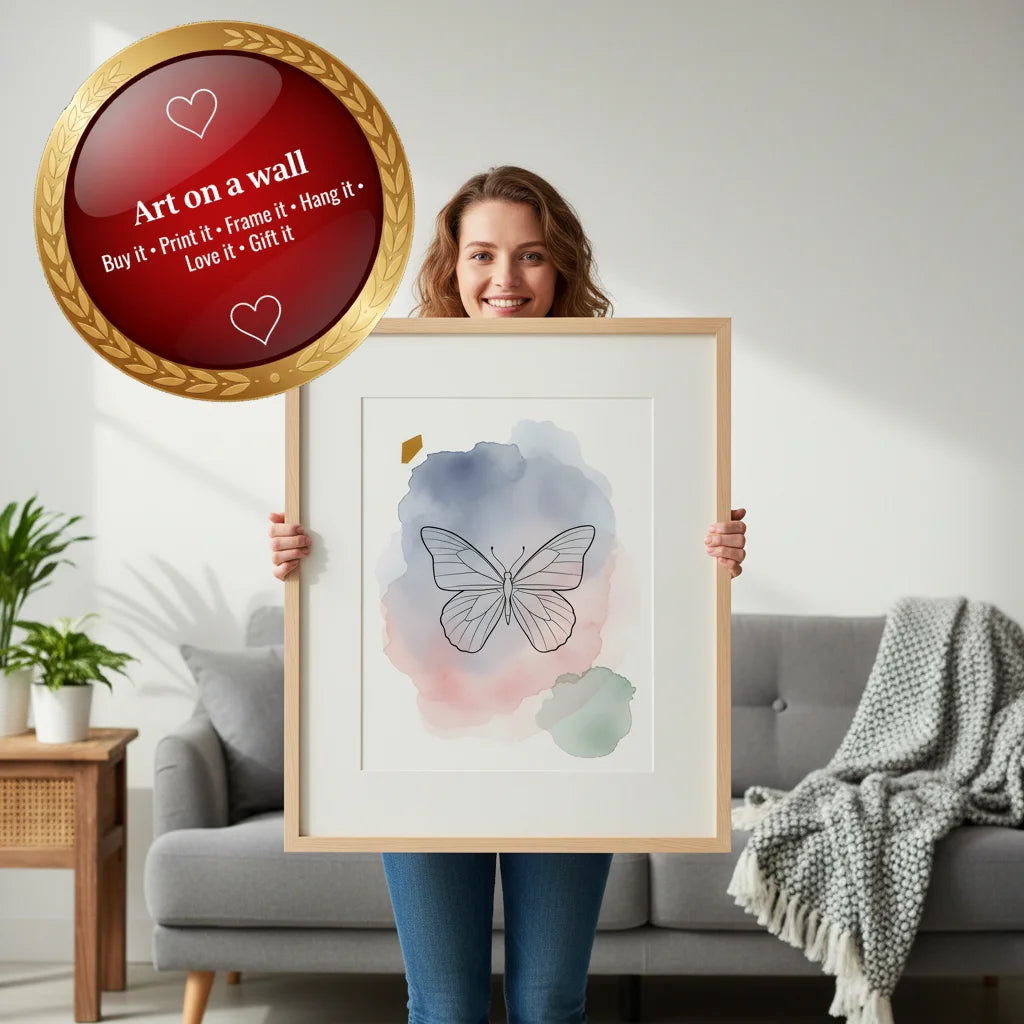 Modern Insect Art Collection – Line Drawing & Watercolour Wash Set