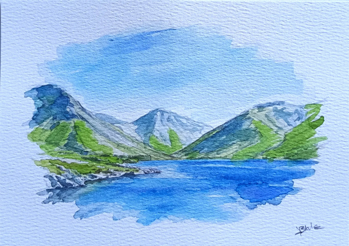 Original Watercolour Landscape Wasdale Valley Lake District