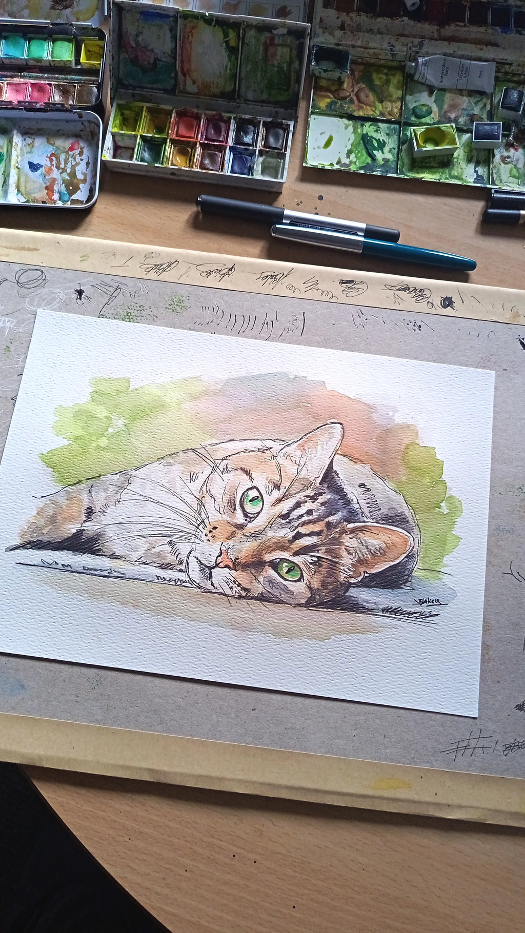 Personalised Cat Portrait — Hand-Painted From Your Photo