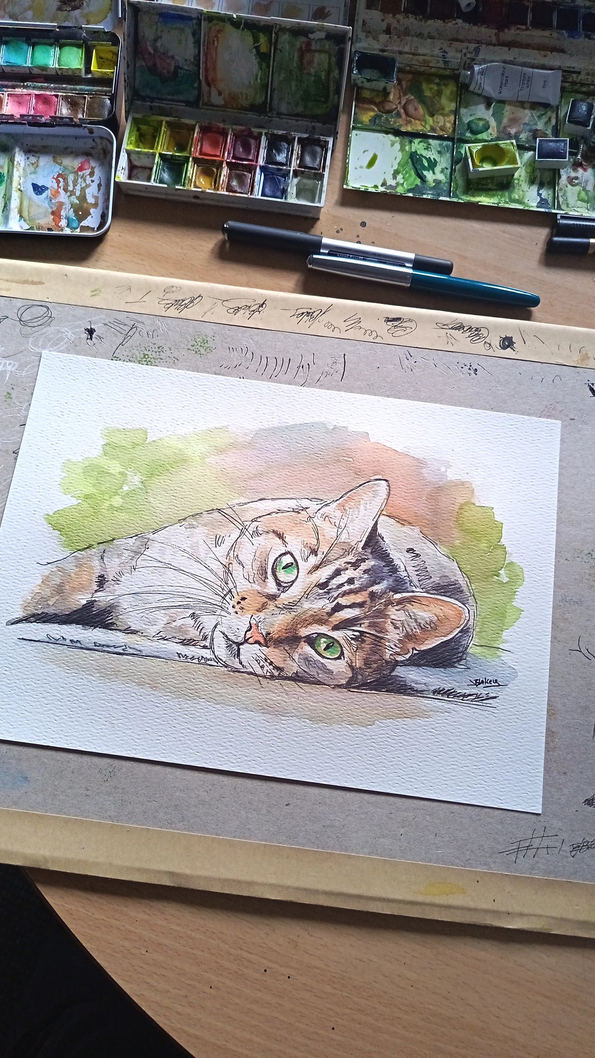 Personalised Cat Portrait — Hand-Painted From Your Photo