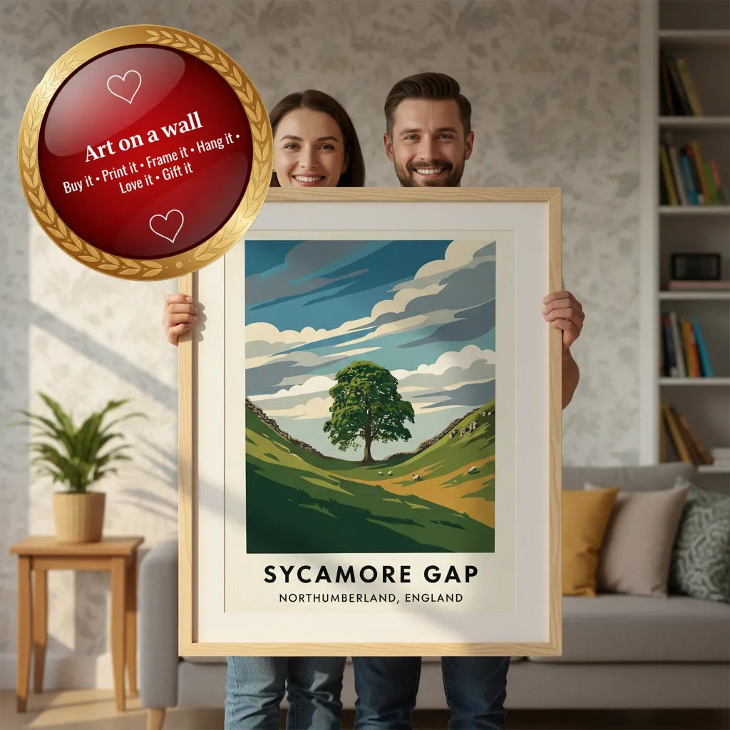 Sycamore Gap Travel Poster – Northumberland instant download