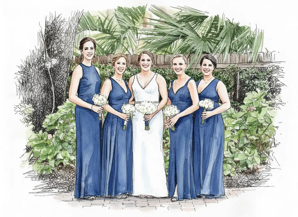 Personalised Wedding Couples Portrait Illustration Gifts From Photo