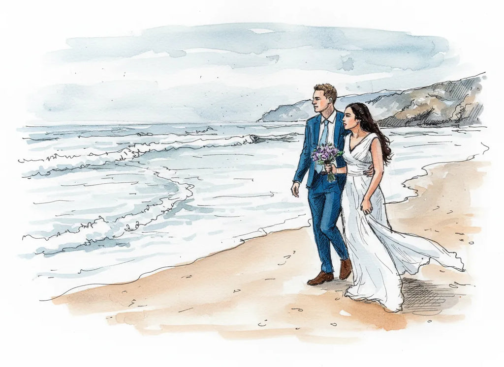 Personalised Wedding Couples Portrait Illustration Gifts From Photo