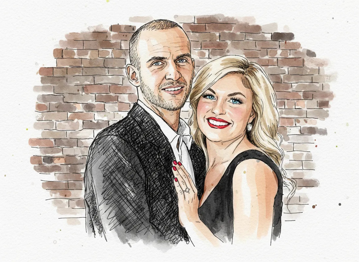 Personalised Wedding Couples Portrait Illustration Gifts From Photo