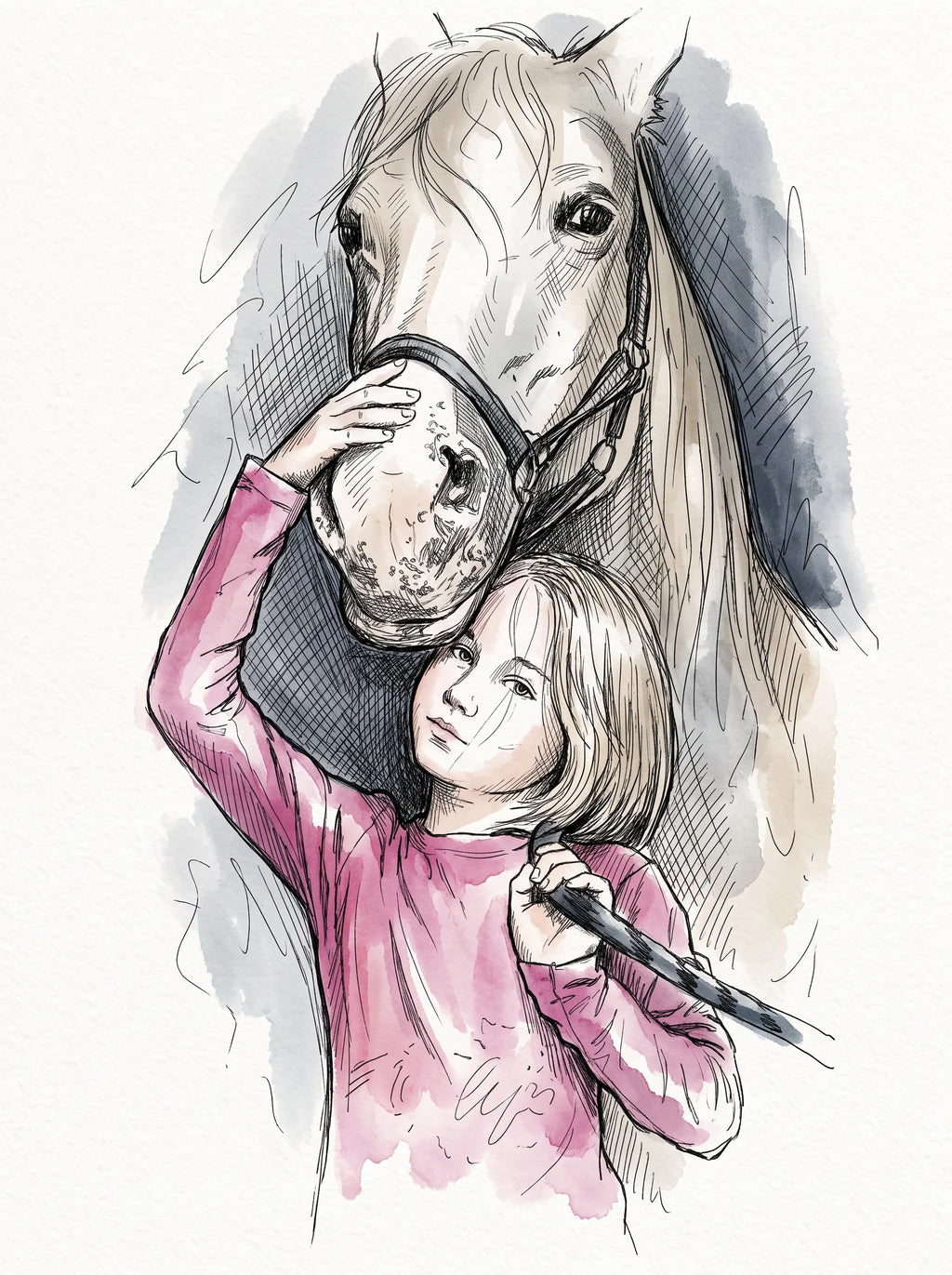 Personalised Horse & Equestrian Portraits Watercolour & Illustration Gifts From Photo