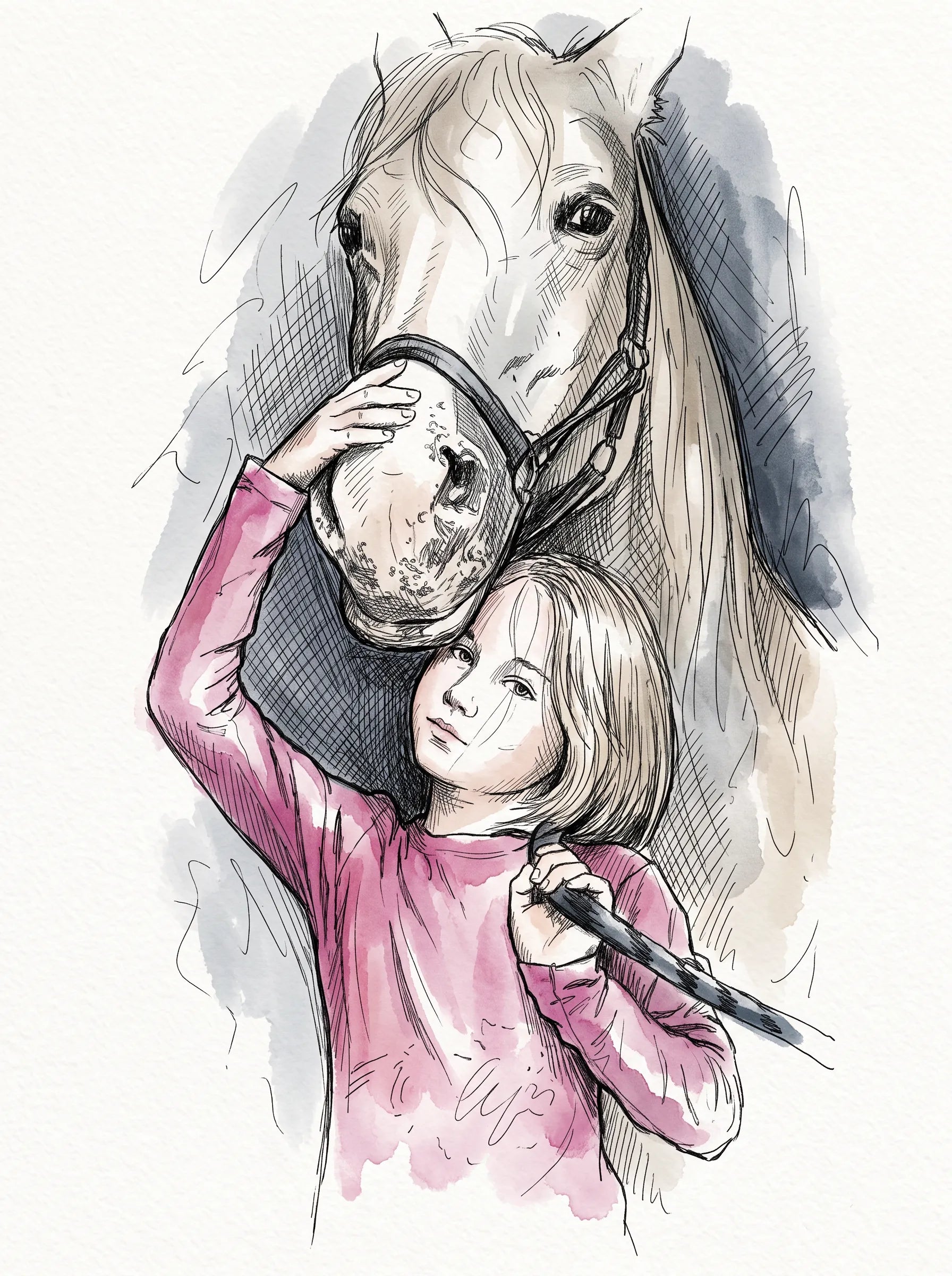 Personalised Horse & Equestrian Portraits Watercolour & Illustration Gifts From Photo