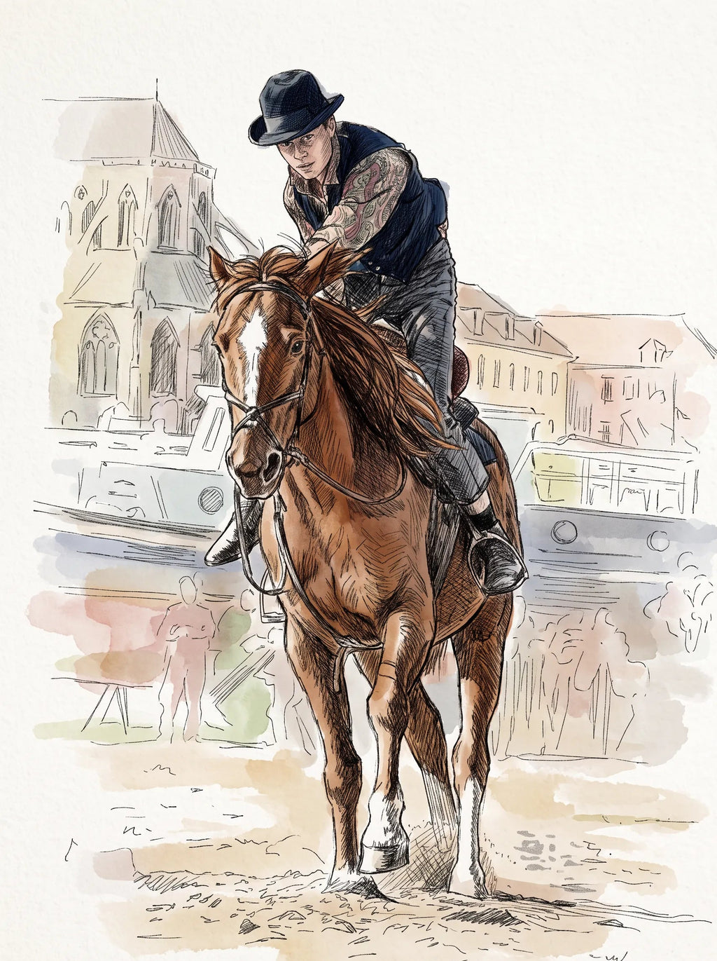 Personalised Horse & Equestrian Portraits Watercolour & Illustration Gifts From Photo