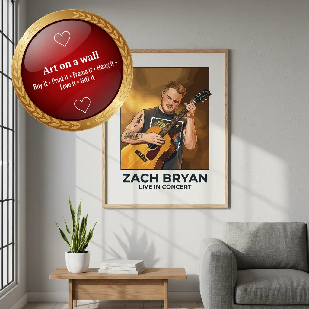 modern music poster art Zach Bryan instant download 