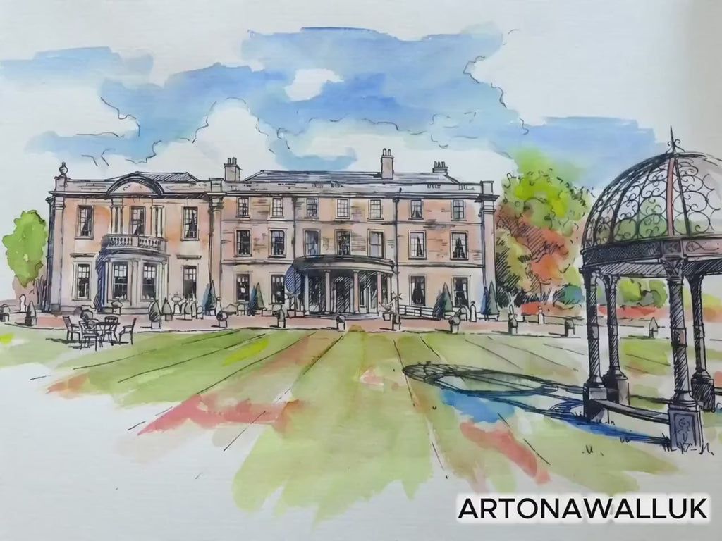 Custom Watercolour Painting From Photo – Hand Painted Wedding Venue, Pet & House Portraits