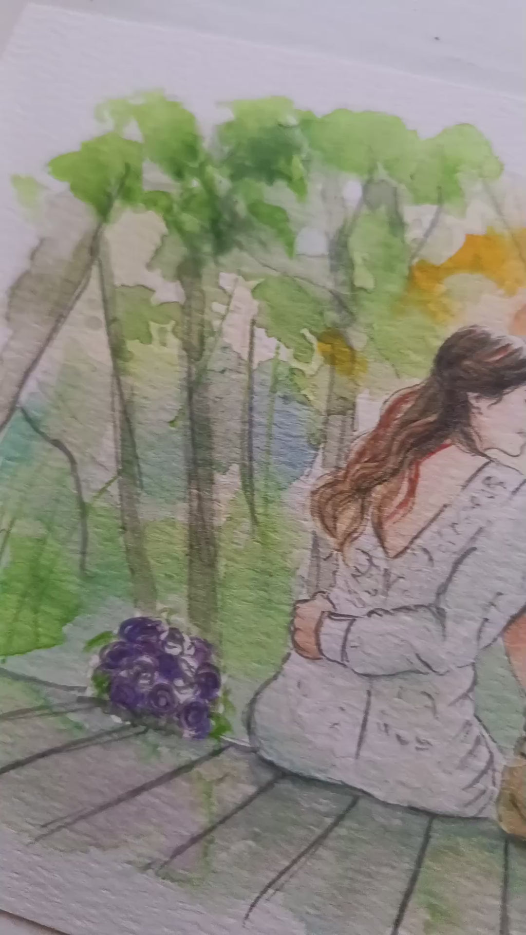 Real Watercolour Wedding Couple paintings  – Custom Hand Painted From Your Photos