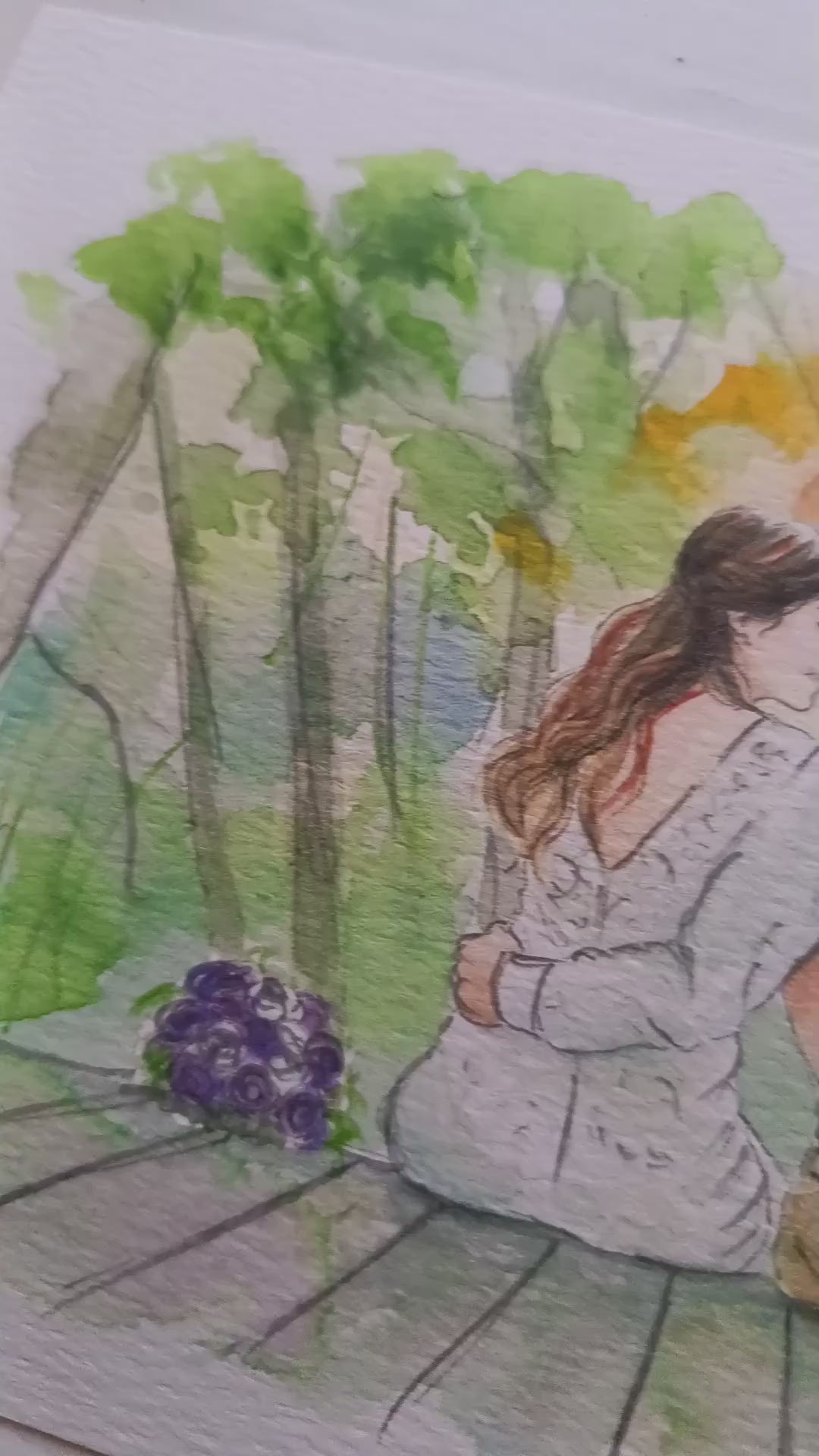 Real Watercolour Wedding Couple paintings  – Custom Hand Painted From Your Photos