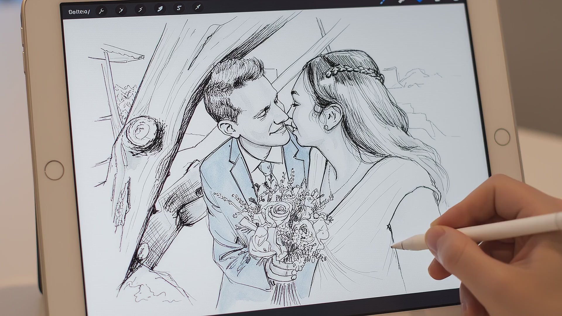 Personalised Wedding Couples Portrait Illustration Gifts From Photo