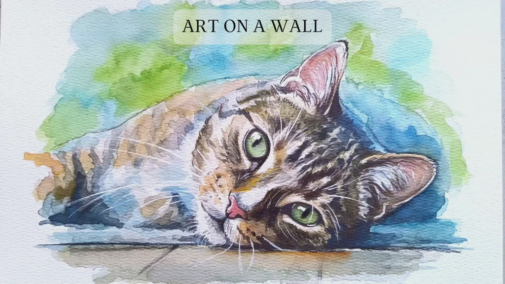 Real Hand Painted Pet Portrait in Watercolour From Your Photo
