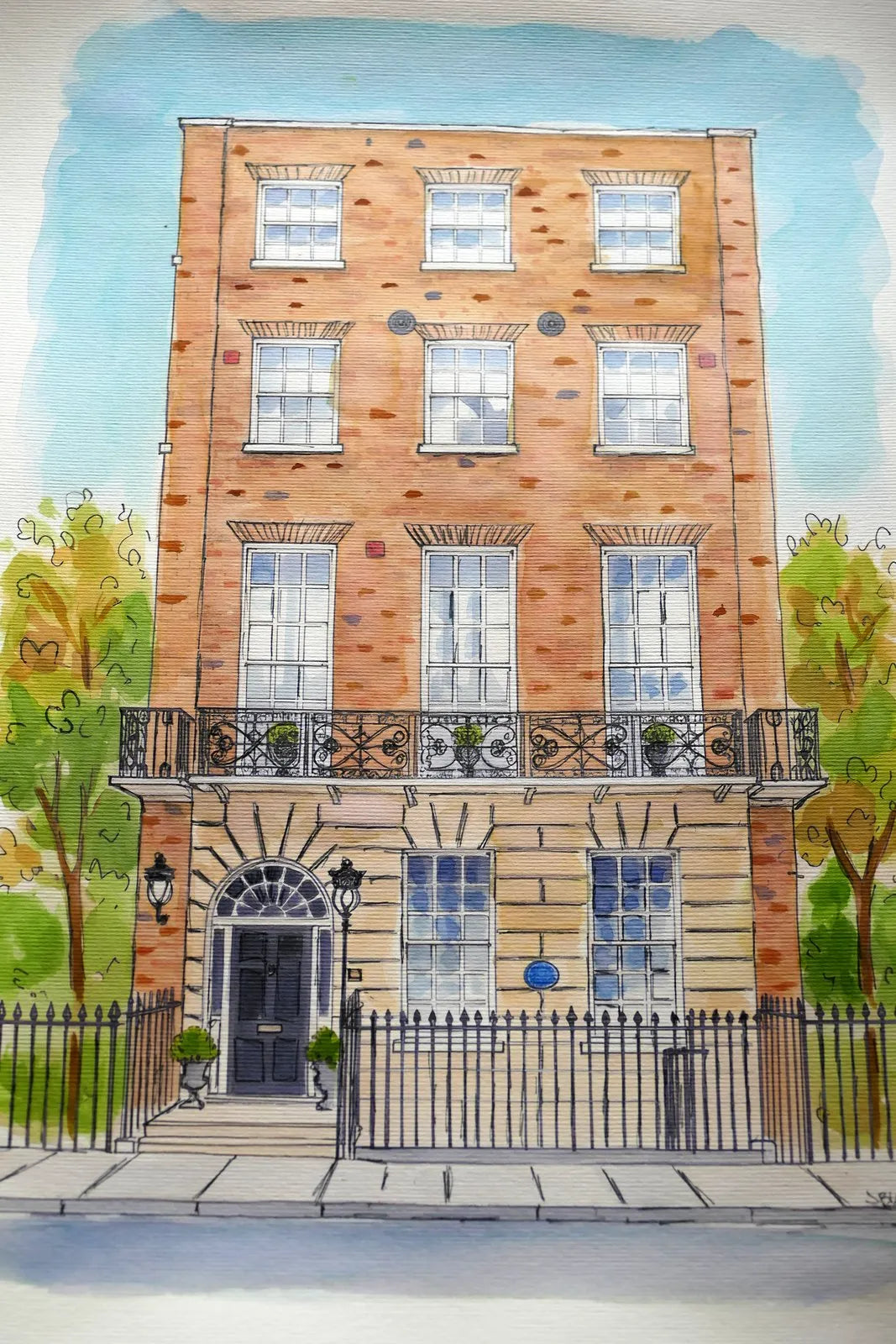 watercolour House Portrait From Photo  Hand Painted Watercolour new home gift