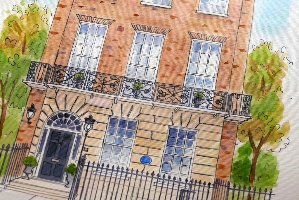 watercolour House Portrait From Photo  Hand Painted Watercolour new home gift