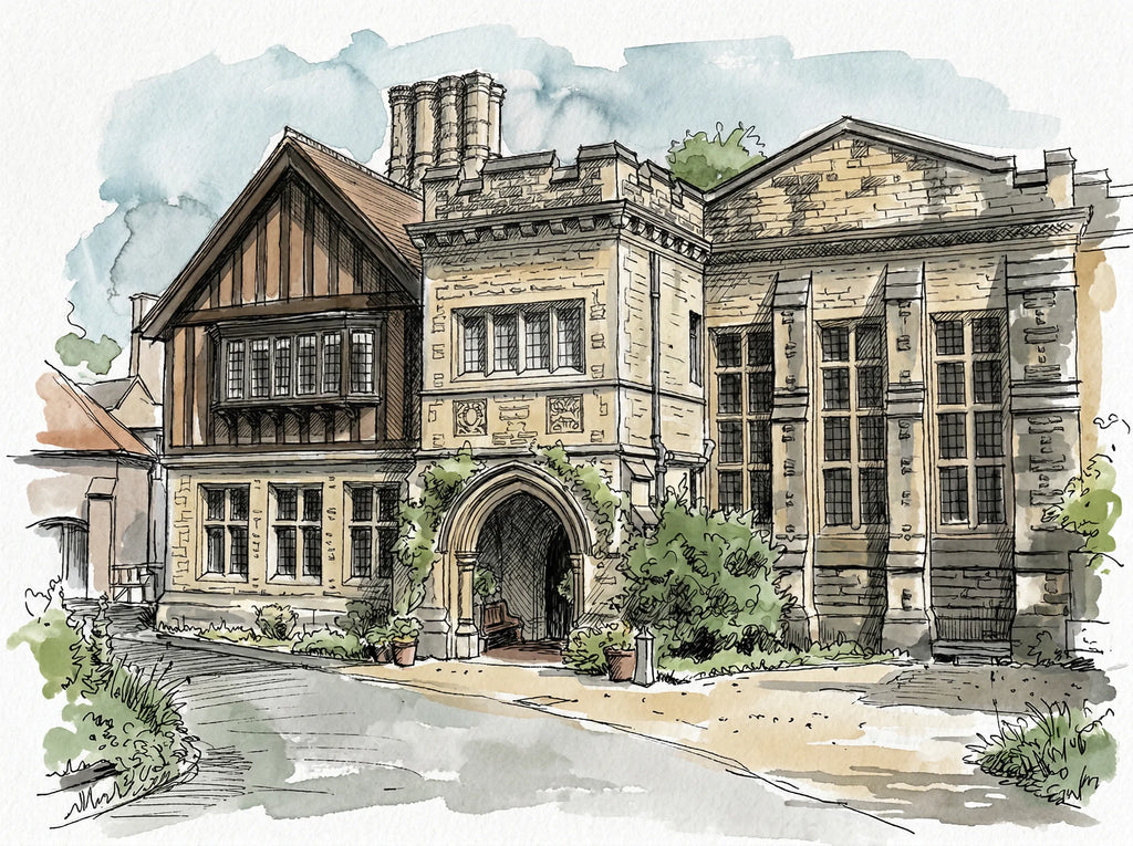Personalised Wedding Venue Portrait — Hand-Painted From Your Photo