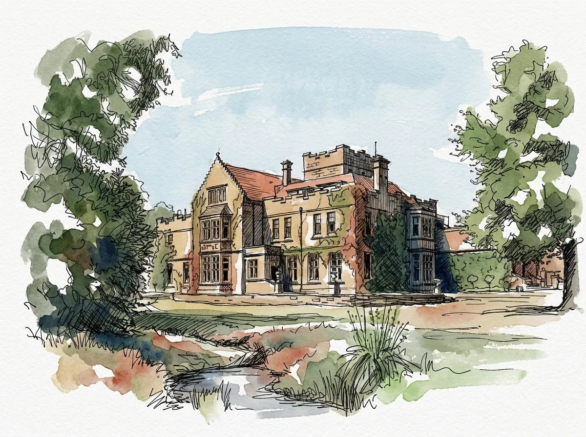 Personalised Wedding Venue Portrait — Hand-Painted From Your Photo