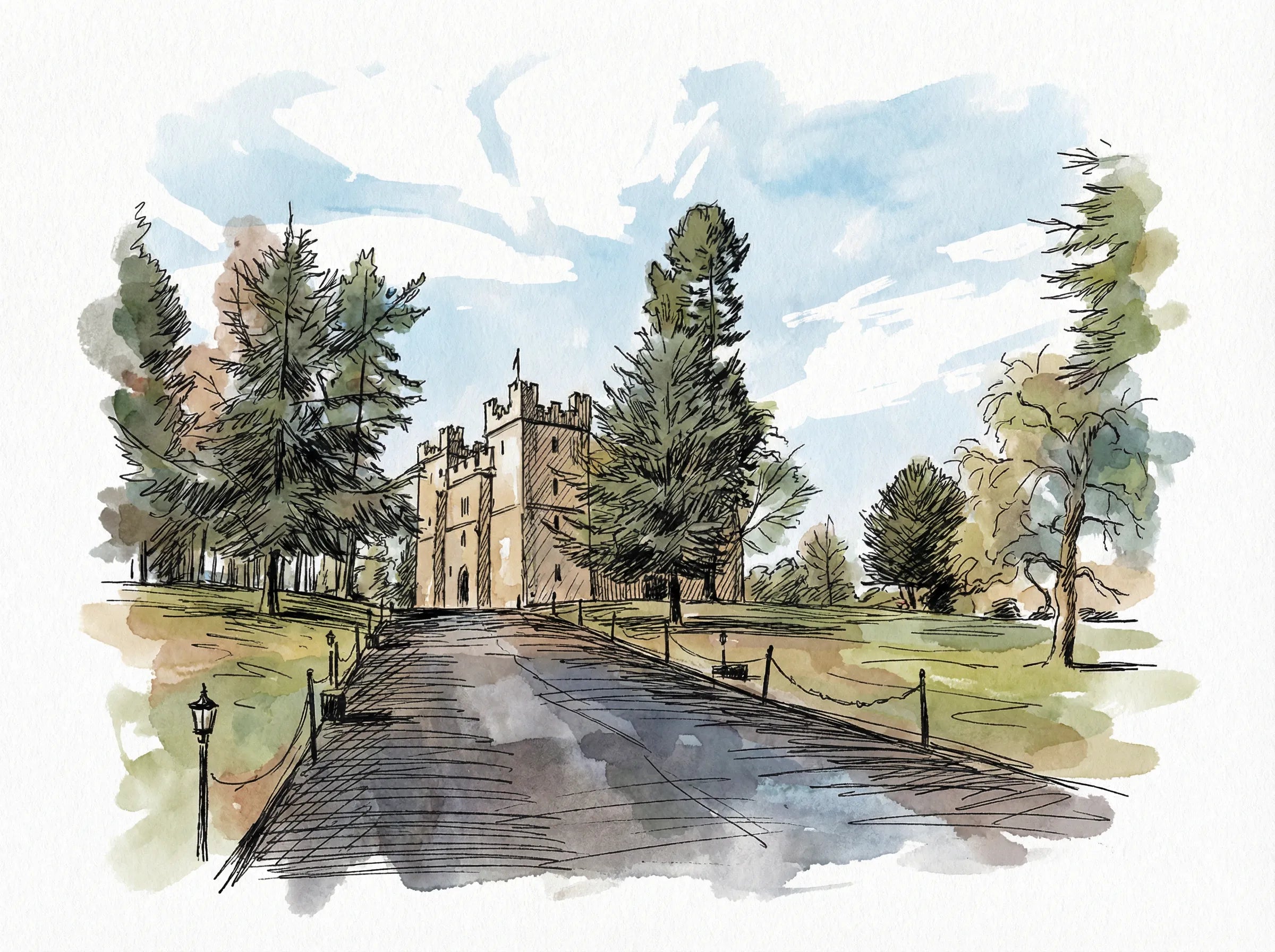 Personalised Wedding Venue Portrait — Hand-Painted From Your Photo