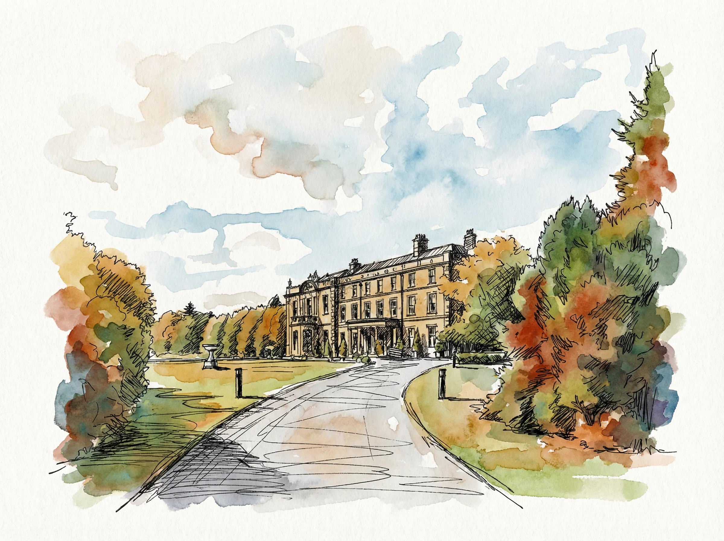 Personalised Wedding Venue Portrait — Hand-Painted From Your Photo