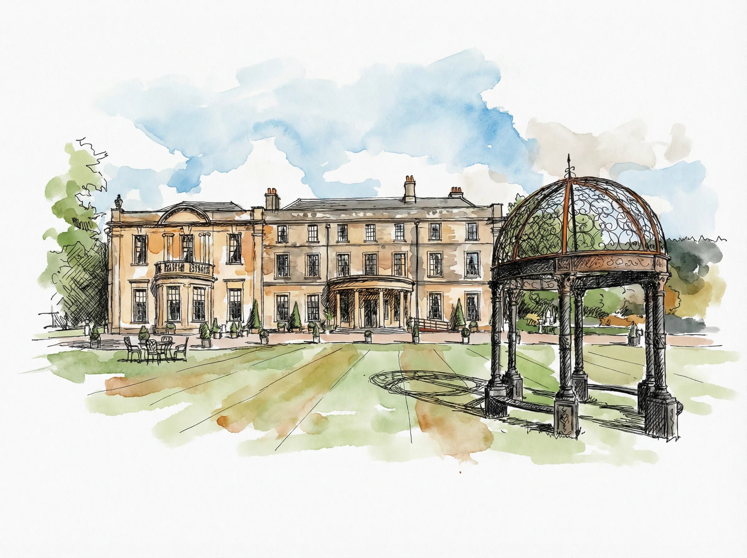 Personalised Wedding Venue Portrait — Hand-Painted From Your Photo