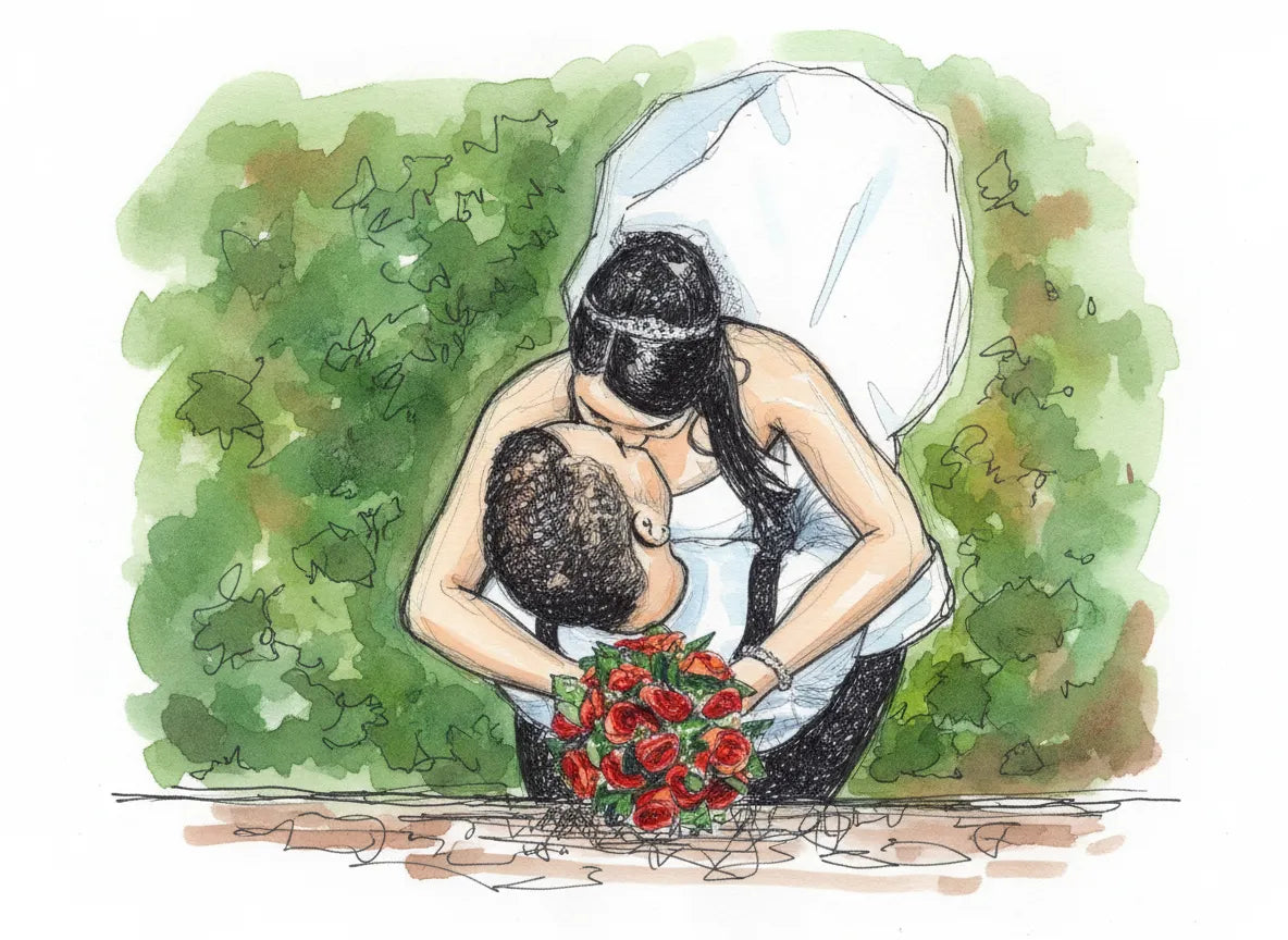 Personalised Wedding Couples Portrait Illustration Gifts From Photo