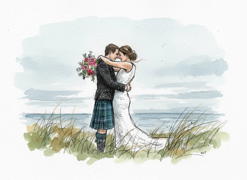 Personalised Wedding Couples Portrait Illustration Gifts From Photo