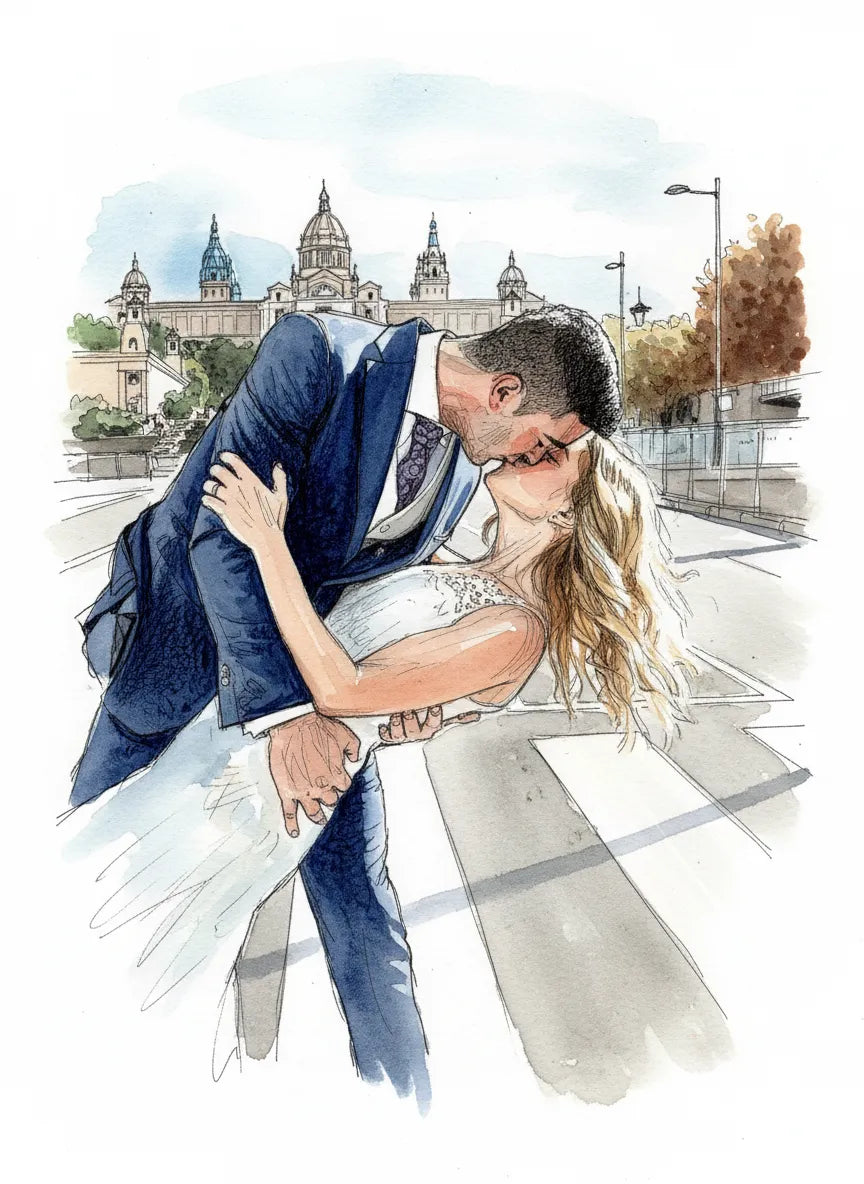 Personalised Wedding Couples Portrait Illustration Gifts From Photo