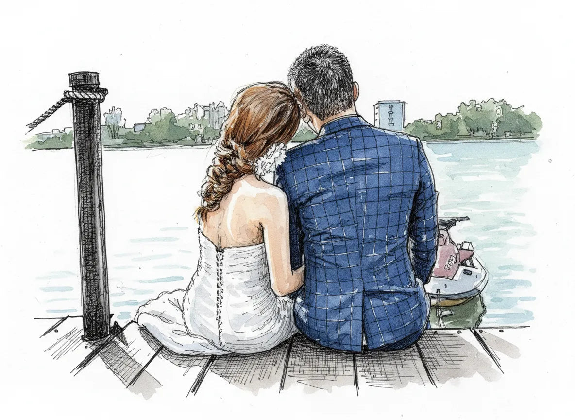 Personalised Wedding Couples Portrait Illustration Gifts From Photo